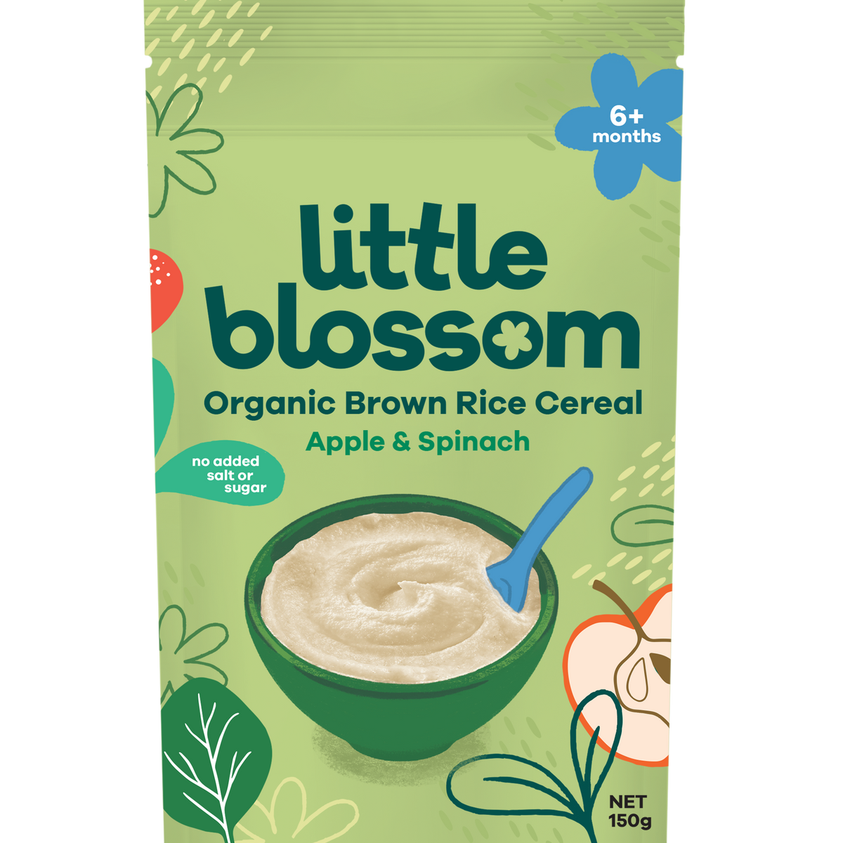 Organic Brown Rice Cereal Apple Spinach — Little Blossom